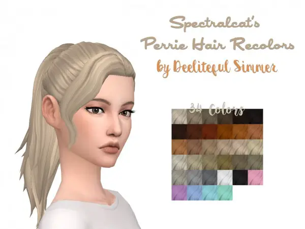 Deelitefulsimmer: Perrie hair retextured for Sims 4