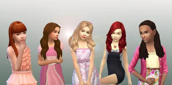 Mystufforigin: Girls Long Hair 5 for Sims 4