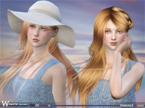 The Sims Resource: Teo101F hair by Wingssims for Sims 4