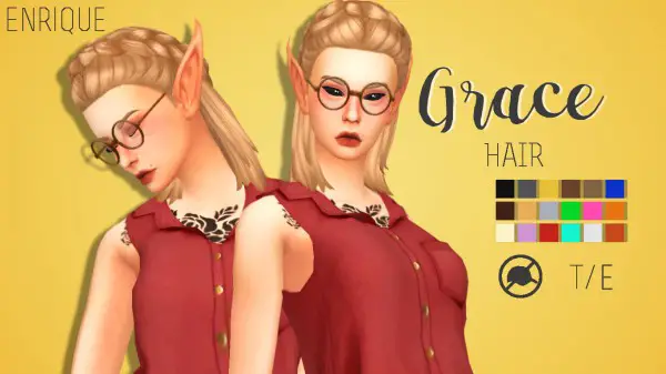 Enrique: Grace hair for Sims 4