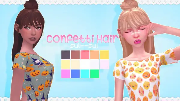 Sul Sul: Confetti Hair for Sims 4
