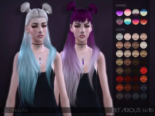 The Sims Resource: Nefarious Hair by LeahLillith for Sims 4
