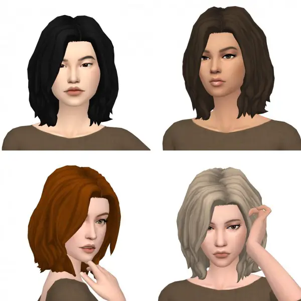 Deelitefulsimmer: Ivo Sims Julia hair recolored for Sims 4