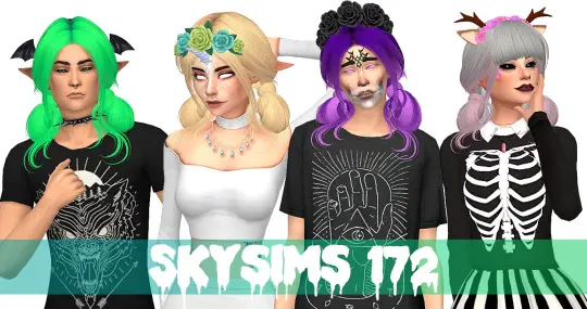 Simsworkshop: Skysims 172 hair retextured by Amarathinee for Sims 4