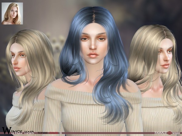 The Sims Resource: Tof 1015f hair by Wings Sims for Sims 4
