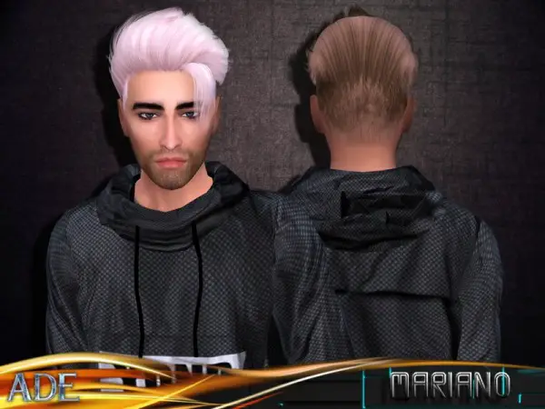 The Sims Resource: Ade   Mariano hair with bang for Sims 4