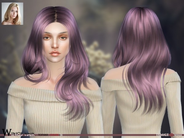 The Sims Resource: Tof 1015f hair by Wings Sims for Sims 4