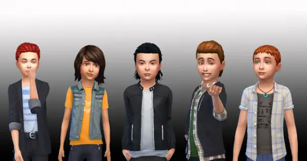 Mystufforigin: Boys Hair Pack for Sims 4