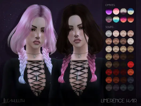 The Sims Resource: Limerence Hair by LeahLillith for Sims 4