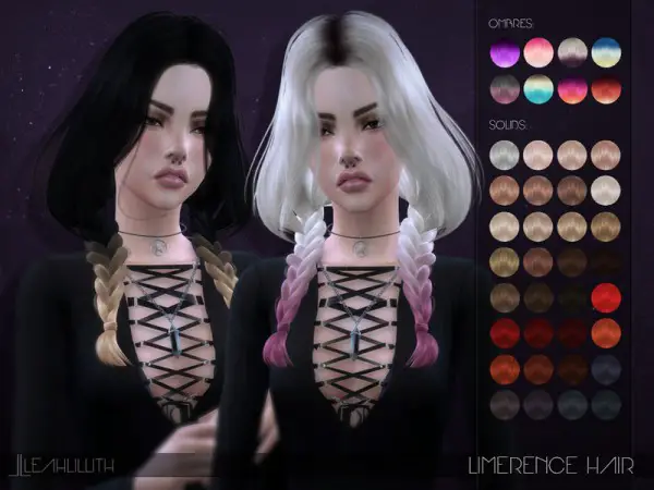 The Sims Resource: Limerence Hair by LeahLillith for Sims 4