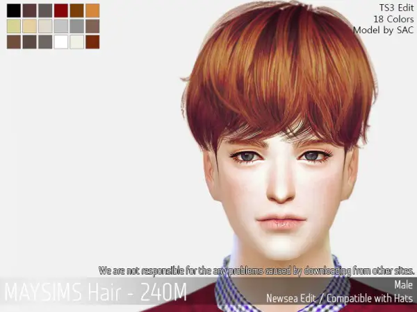 MAY Sims: May 240M hair retextured for Sims 4