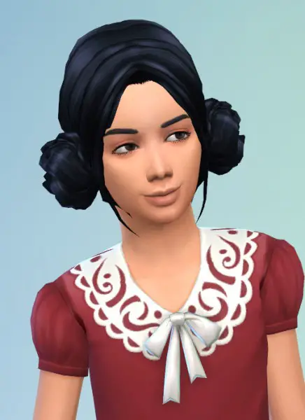 Birksches sims blog: Mother and Daughter bauns hair for Sims 4