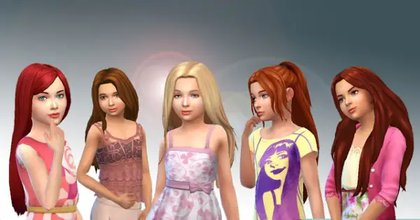 Mystufforigin: Girls Long Hair 3 for Sims 4