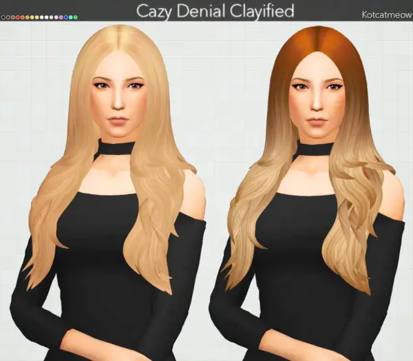 Kot Cat: Cazy`s Denial Hair Clayified for Sims 4