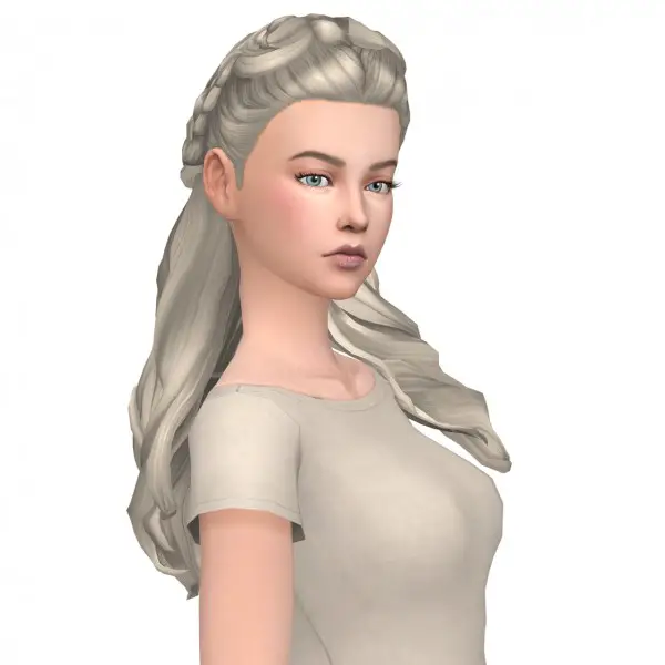 Deelitefulsimmer: Judy’s Halfbraids Hair retextured for Sims 4