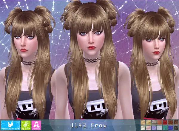 NewSea: J143 Crow hair for Sims 4
