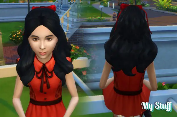 Mystufforigin: Sweet Curls for Girls for Sims 4