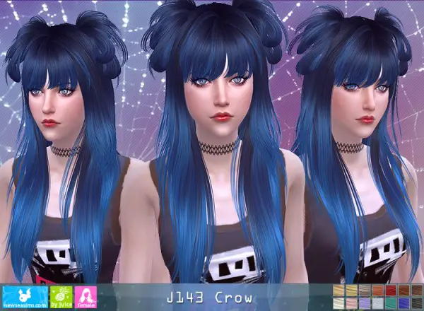 NewSea: J143 Crow hair for Sims 4