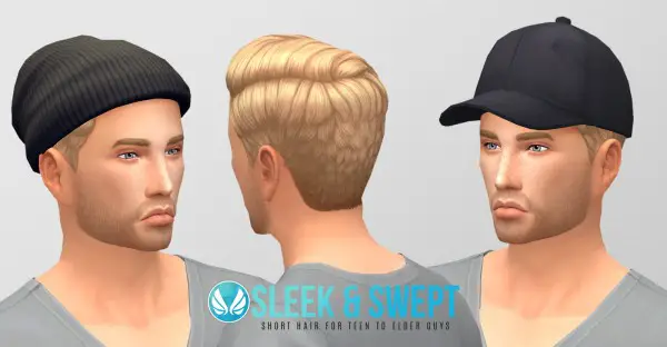 Simsational designs: Sleek and Swept Hair for him for Sims 4