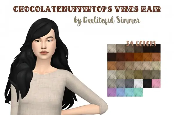 Deelitefulsimmer: Chocolatemuffintop hair retextured for Sims 4