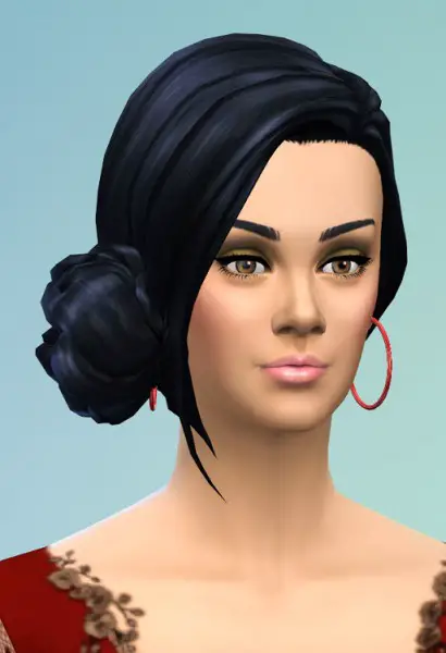 Birksches sims blog: Bun On My Side hair for Sims 4