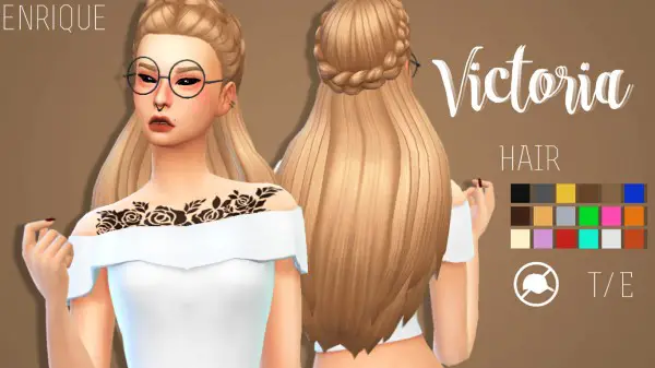 Enrique: Victoria Hair for Sims 4