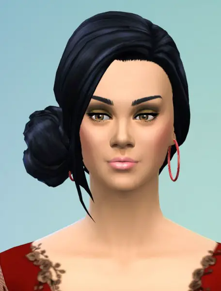 Birksches sims blog: Bun On My Side hair for Sims 4