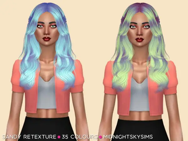 Simsworkshop: Sandy Unnatural hair retextured for Sims 4