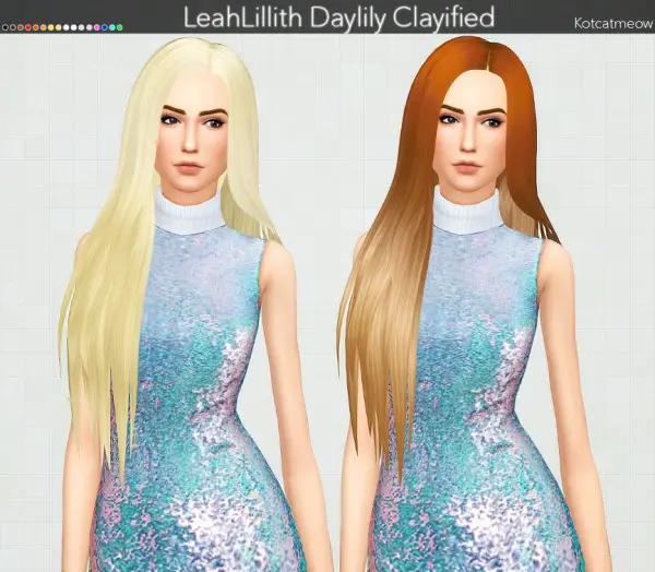 Kot Cat: LeahLillith Daylily Hair Clayified for Sims 4