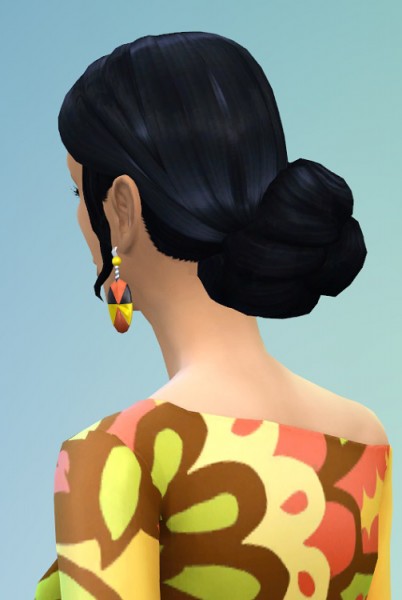 Birksches sims blog: Sloping bun hair for Sims 4