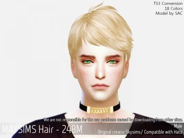 MAY Sims: May 248M hair retextured for Sims 4