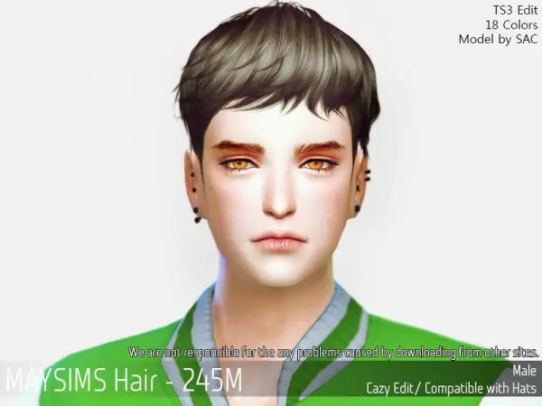 MAY Sims: May 245M hair retextured for Sims 4
