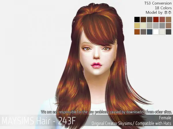 MAY Sims: May 243F hair retextured for Sims 4