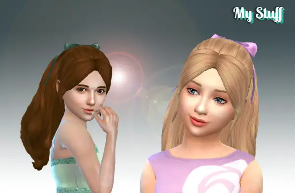 Mystufforigin: Sweet Ponytail for Girls for Sims 4