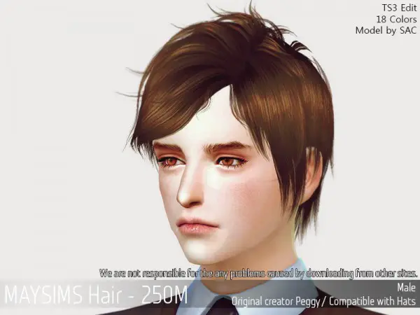 MAY Sims: May 250F hair retextured for Sims 4