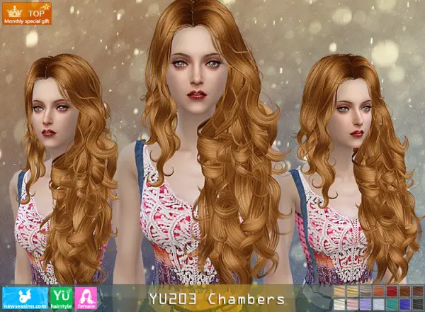 NewSea: YU203 Chambers hair for Sims 4