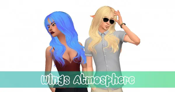 Stardust: Wingssims Atmosphere hair retextured for Sims 4