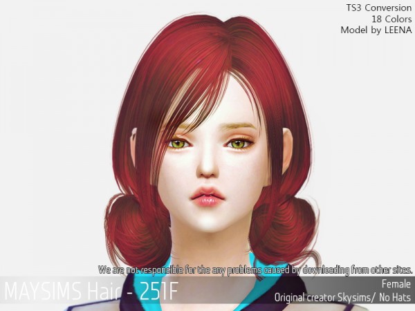 MAY Sims: May 251F hair retextured for Sims 4