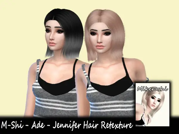 Mikerashi: Ade   Jennifer Hair Retextured for Sims 4