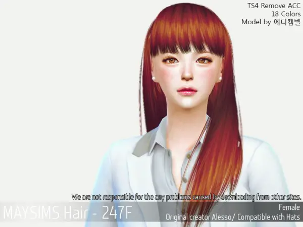 MAY Sims: May 247F hair retextured for Sims 4