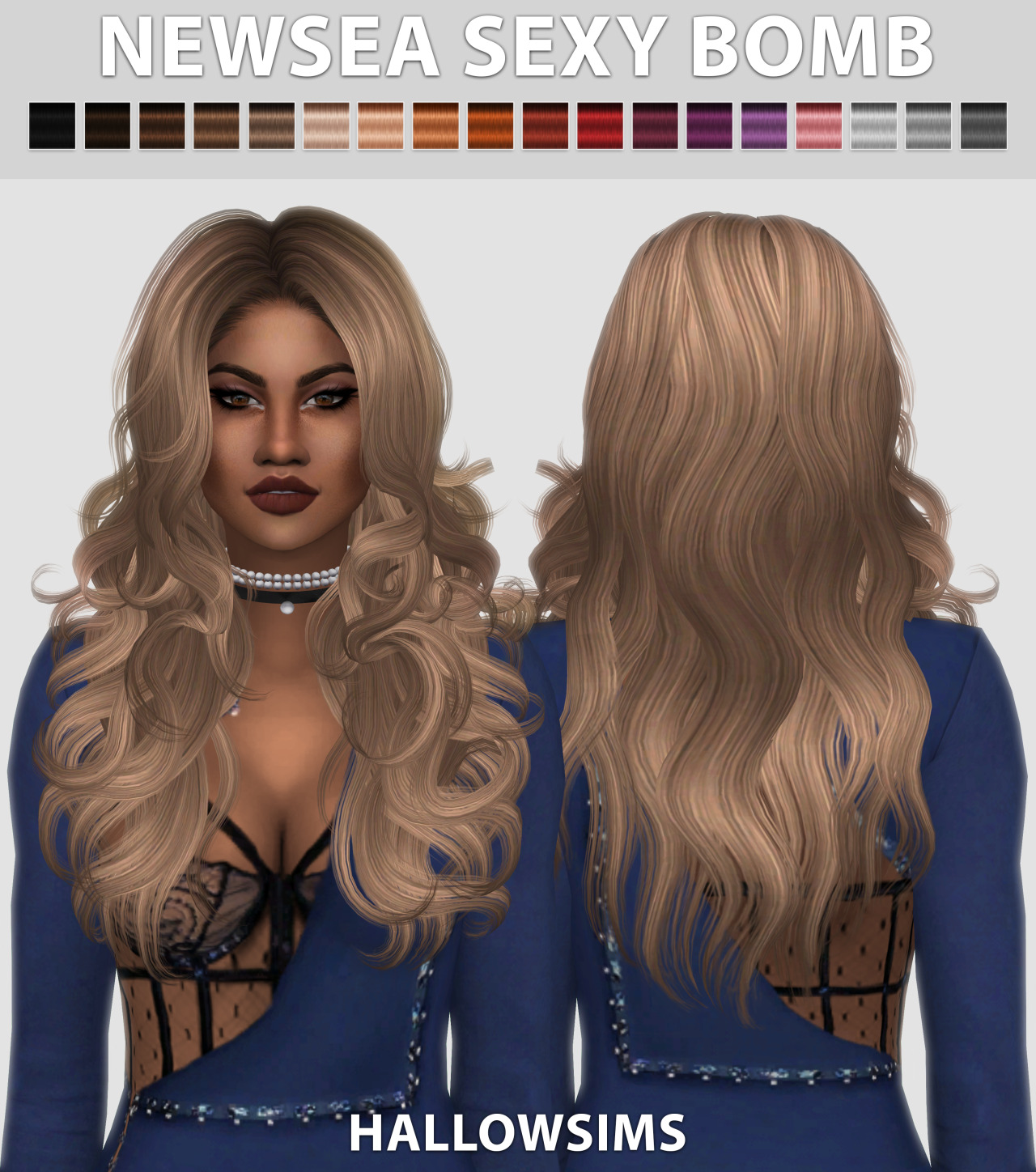 Sims 4 Hairs ~ Hallow Sims: Newsea`s Bomb hair retextured