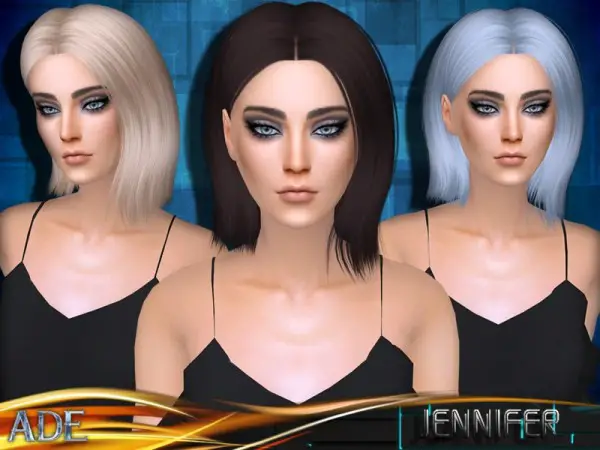 The Sims Resource: Jennifer hair by Ade Darma for Sims 4