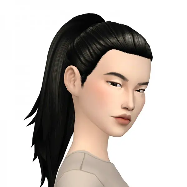 Deelitefulsimmer: Simple ponytail with and without bangs hair for Sims 4