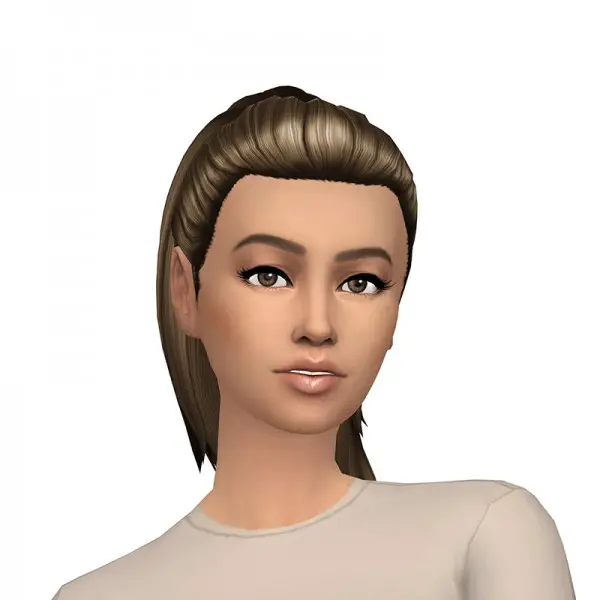 Deelitefulsimmer: Simple ponytail with and without bangs hair for Sims 4