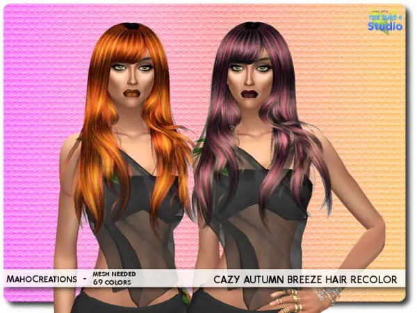 The Sims Resource: Cazy`s Autumn Breeze Hair Recolored by MahoCreations for Sims 4