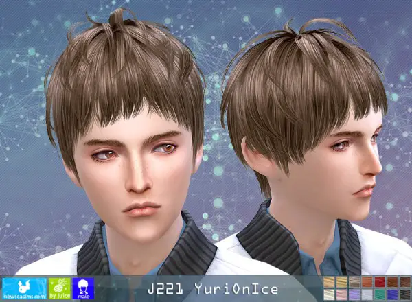 NewSea: Y221 Yuri On Ice hair for Sims 4