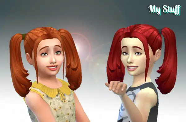 Mystufforigin: Harley Quinn Hair for Girls for Sims 4