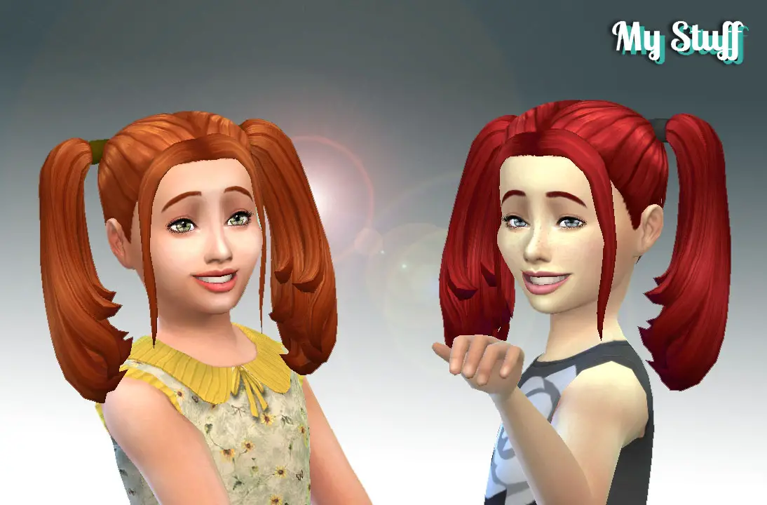 sims 4 pigtail teenager cc