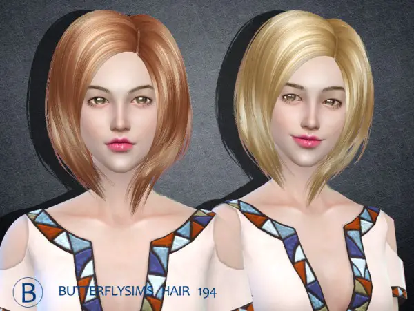 Butterflysims: Hair 194 for Sims 4