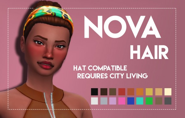 The Sims Resource: Nova Hair   Onyx Variant retextured by Weepingsimmer for Sims 4